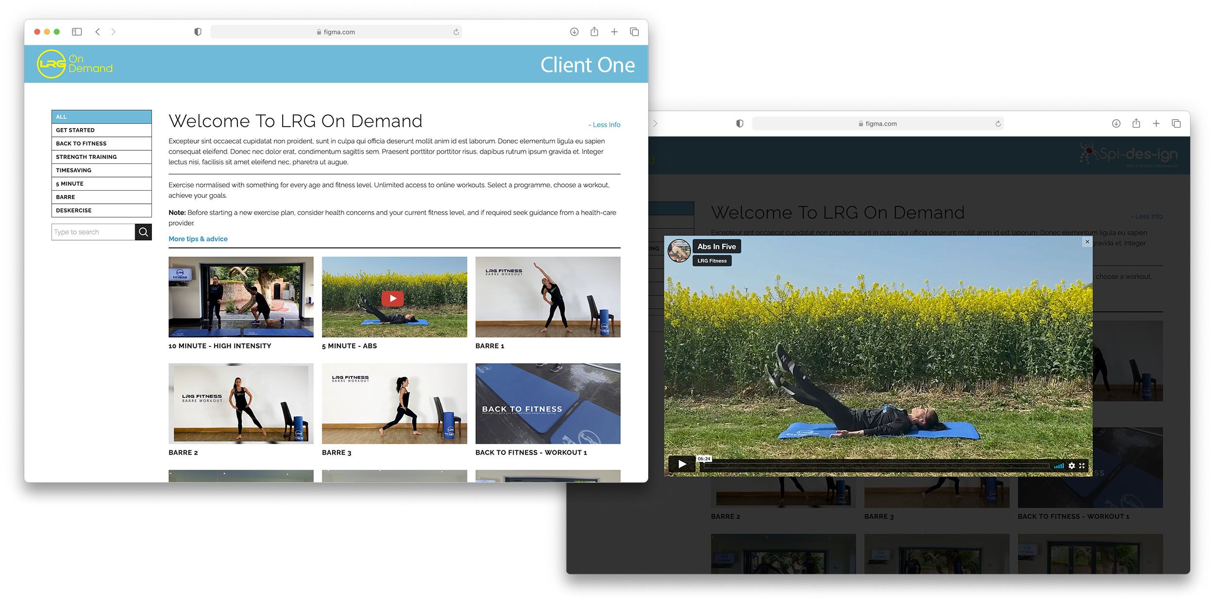 Client Page and Video